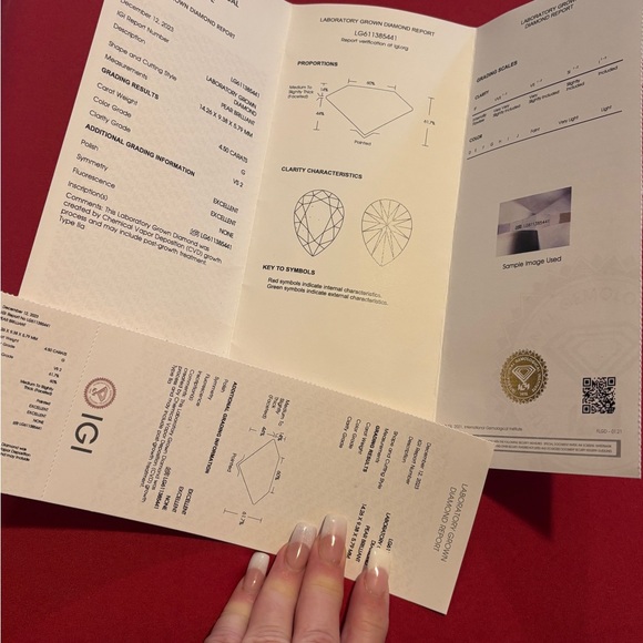 Rare Exquisite 4.50 CT  Pear Lab Diamond G VS2 Excellent Grade - Picture 13 of 14